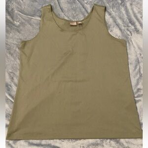 Chico's Microfeel Timeless Tank Sleeveless Top Size 3 Olive Green Women's